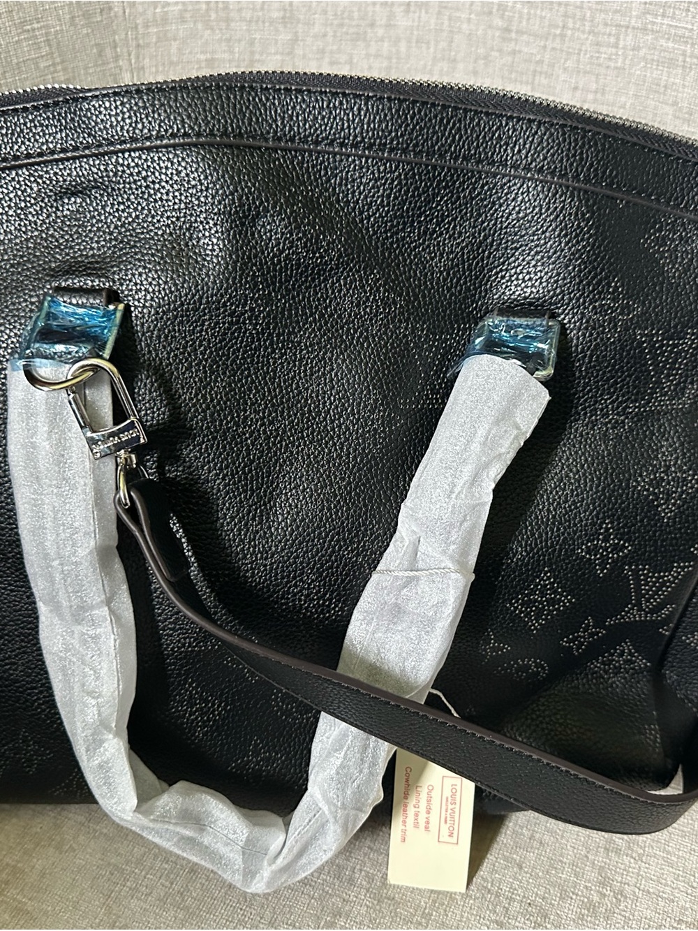 Black Monogram Leather Tote Bag - Picture 5 of 10